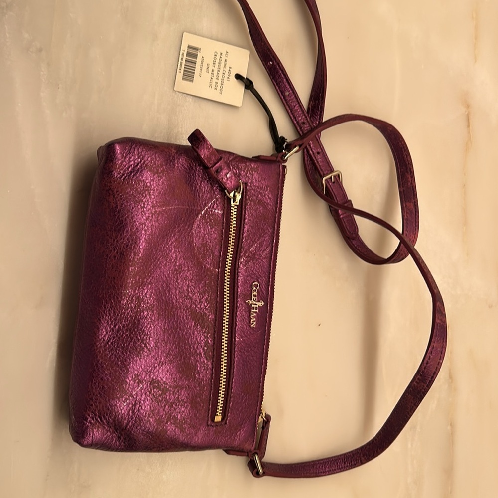 Mini Crossbody Bag - Metallic Purple